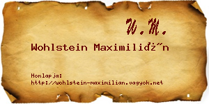Wohlstein Maximilián névjegykártya